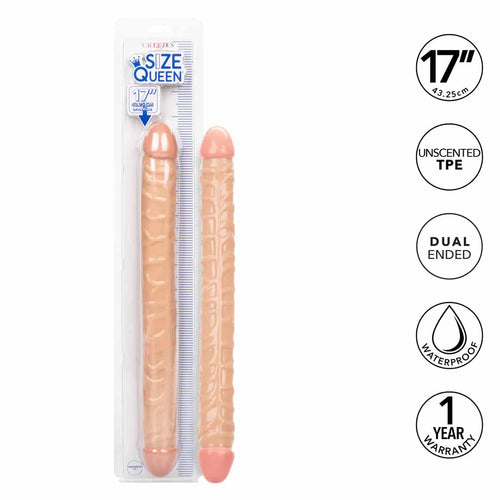 CalExotics® - Taille Queen® - Dildo à double extrémité – Ivoire image 5