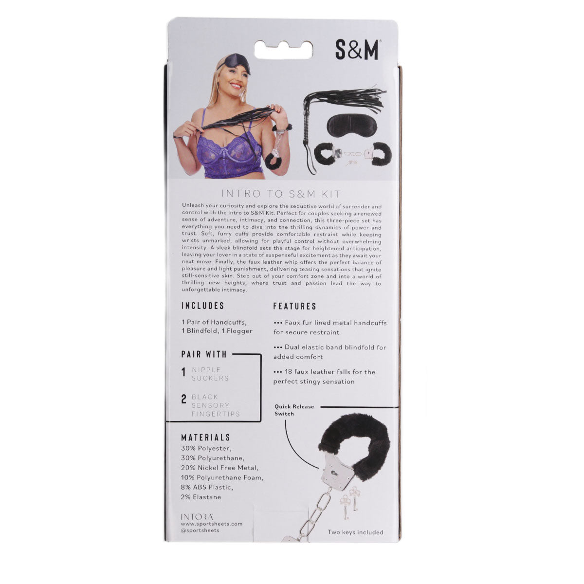 Feuilles de sport Sexe et malice – Intro S &amp; M 3 pièces Kit – Noir image 4