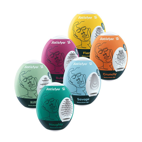 Satisfyer - Oeufs masturbateurs – Ensemble de 6 – Styles assortis image 0