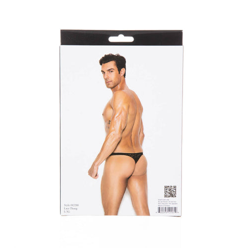 Moments élégants – La collection Vivace Raah – String en dentelle - Noir - L/XL