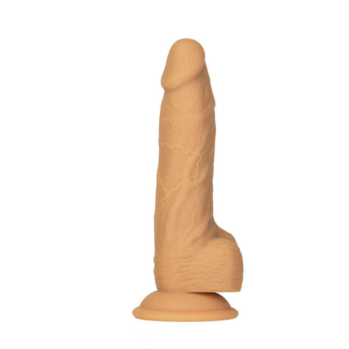 Dépendance nue Dildo rotatif et vibrant de 8" avec télécommande – Caramel image 5