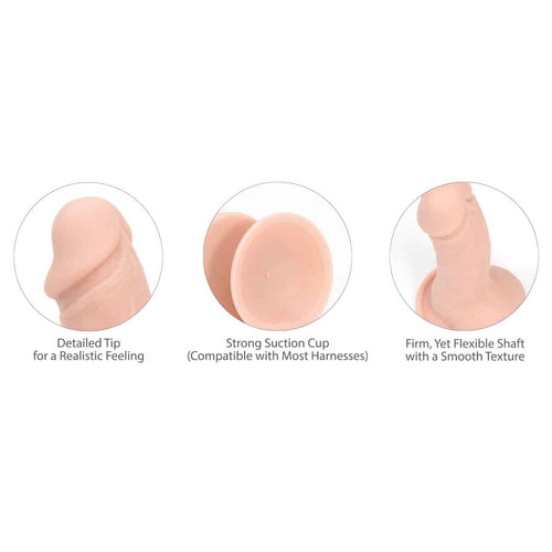 Pure Love® - Dildo en silicone réaliste lisse avec base d'aspiration – 7,5 po – Beige image 5