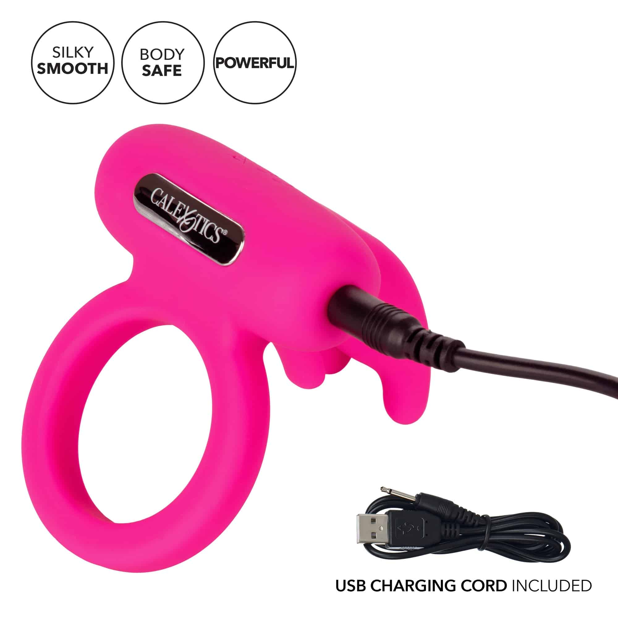 CalExotics® Triple Clit Flicker - Anneau de cock vibrant - Rose image 5