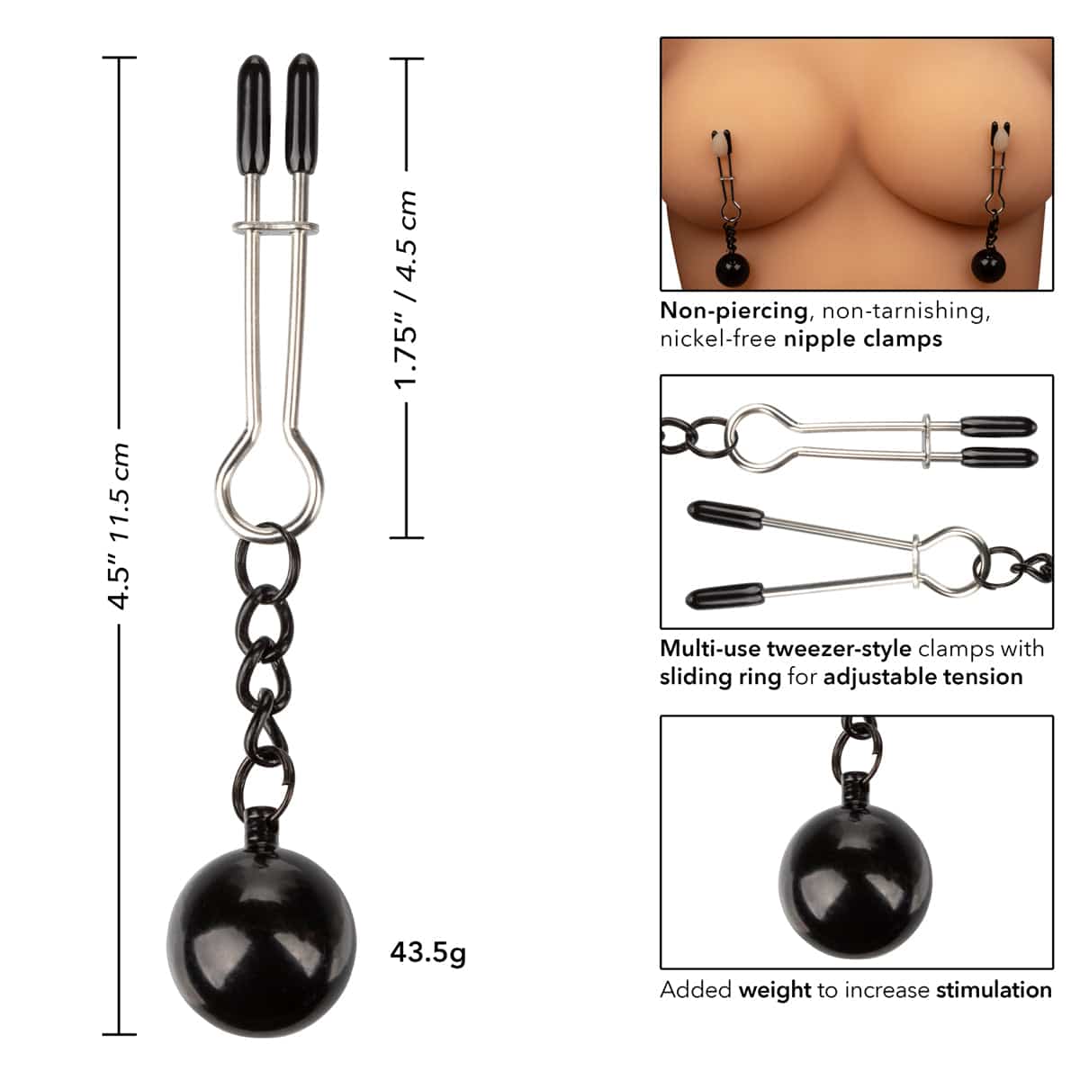 Poignées de mamelons CalExotics® – pinces de mamelons à pinces pondérées image 3