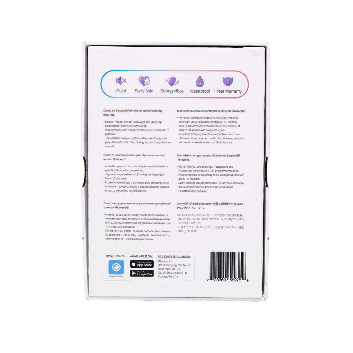 Lovense Diamo – Bluetooth télécommandé Anneau de coq – Noir image 5