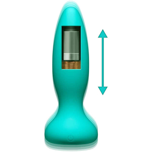 Doc Johnson A-Play - Thrust - Adventurous - Plug anal en silicone rechargeable avec télécommande - Teal image 1