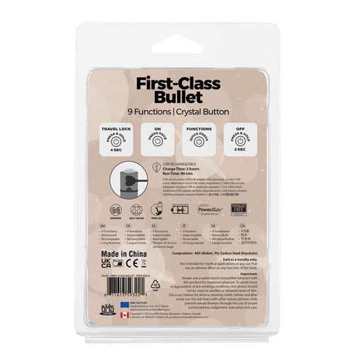 Bullet de première classe - Vibrateur de balle 2,5" avec porte-clés - Or rose image 5