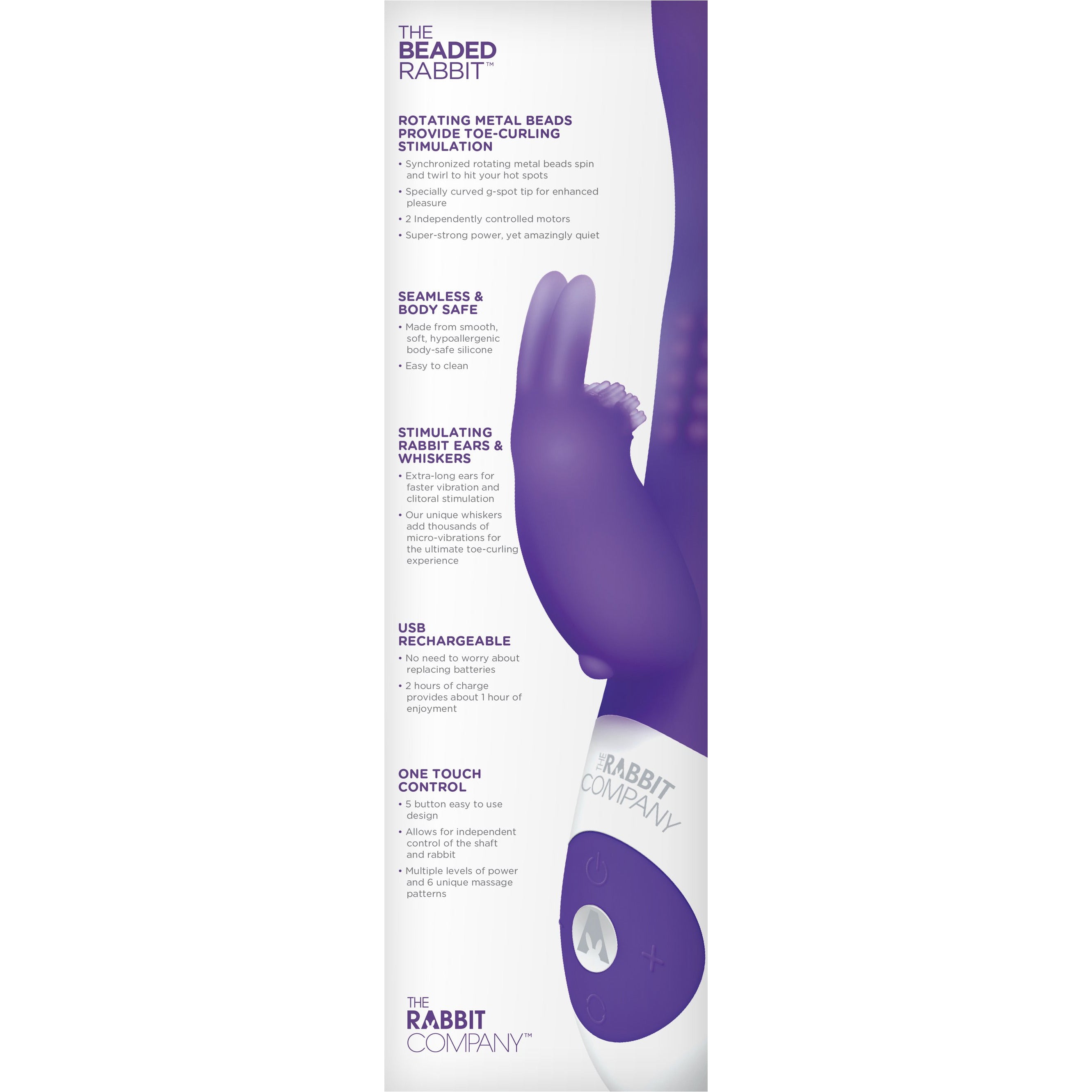 La compagnie de lapin Perle Vibrateur de lapin - violet