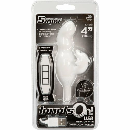 NMC Mains allumées - Dual Vibrator Dolphin - Rechargeable - Blanc