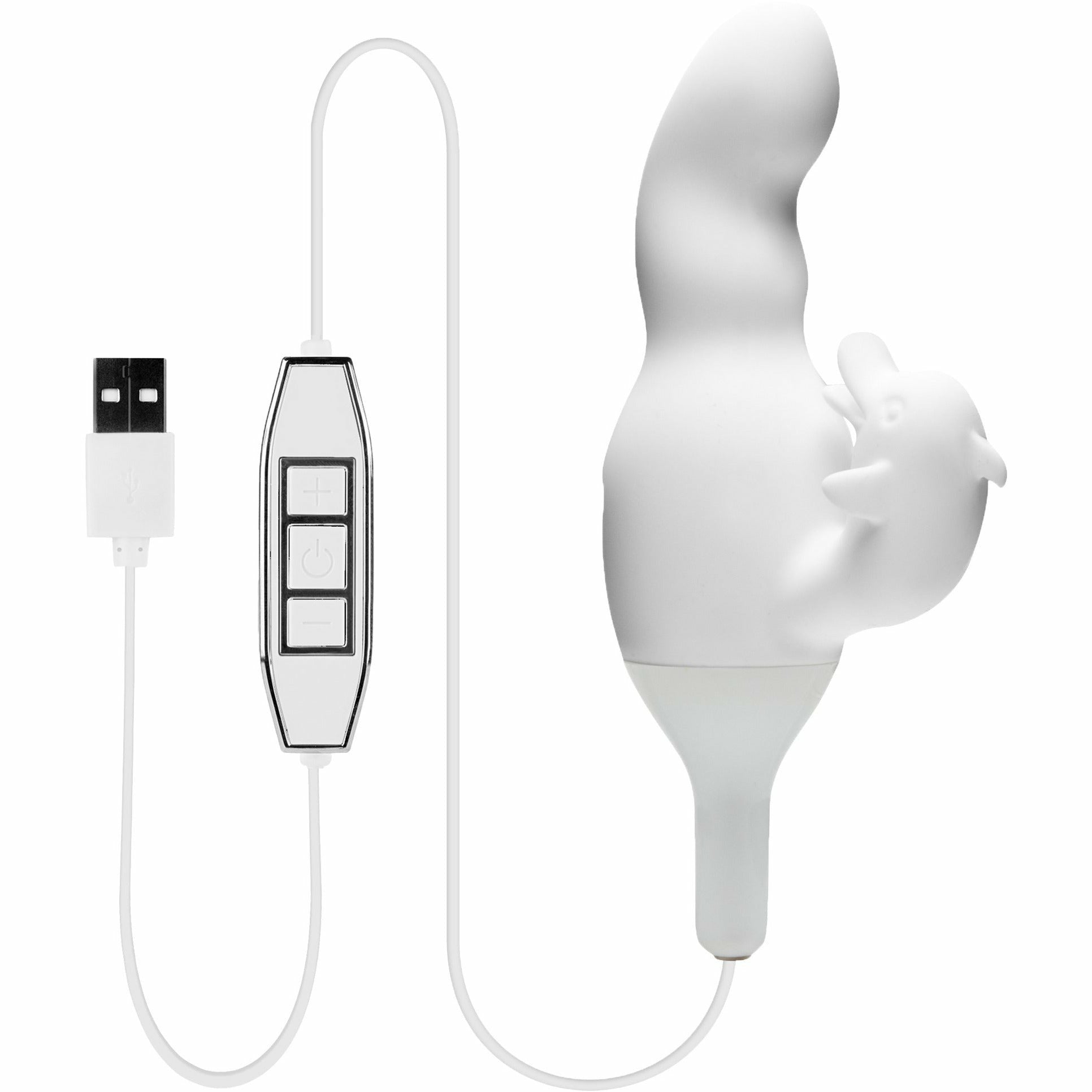 NMC Mains allumées - Dual Vibrator Dolphin - Rechargeable - Blanc