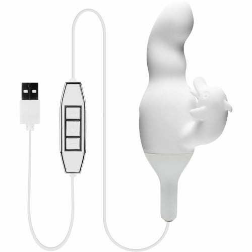 NMC Mains allumées - Dual Vibrator Dolphin - Rechargeable - Blanc