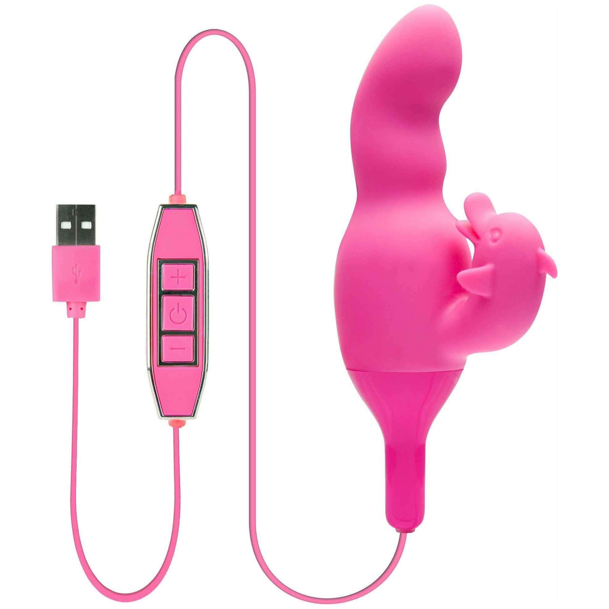 NMC Mains allumées - Dual Vibrator Dolphin - Rechargeable - Rose