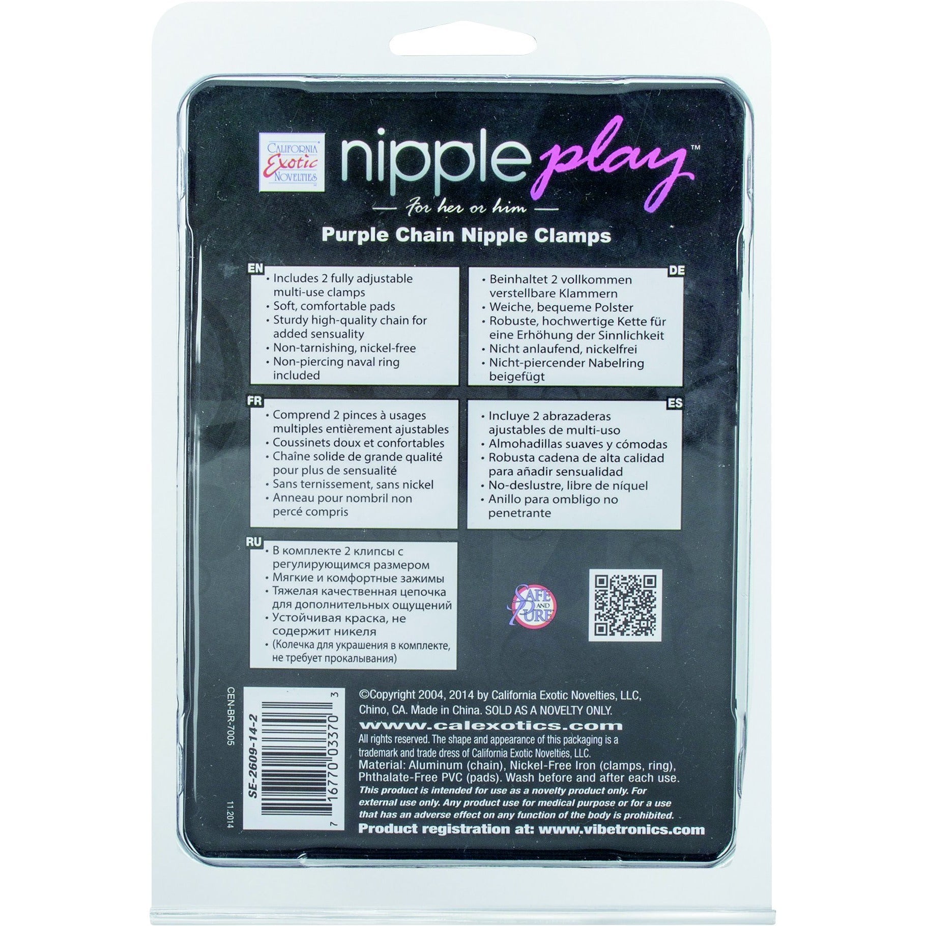 CalExotics® Pinces à mamelons à chaîne violette image 4