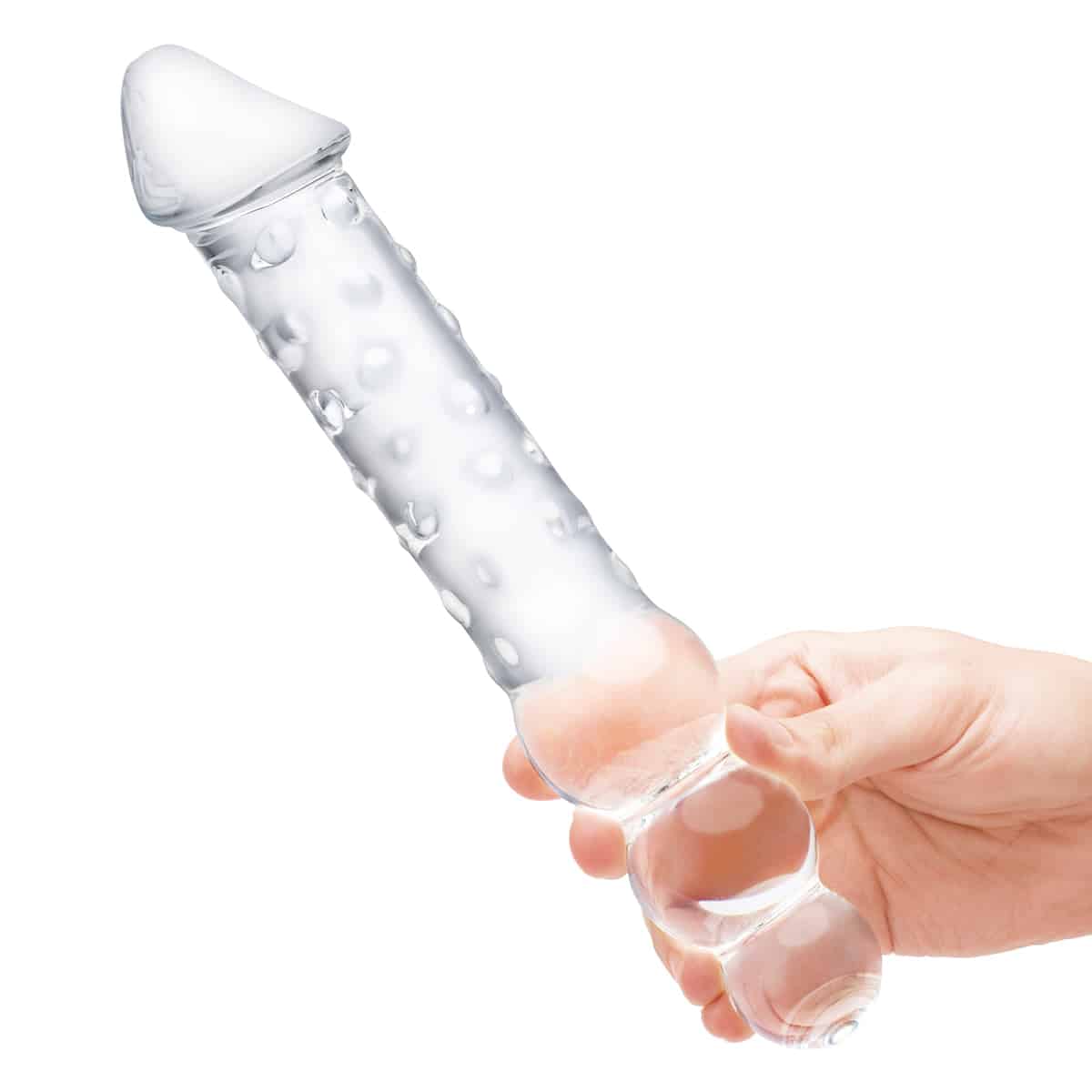 Gläs - 12” Double Ended Glass Dildo with Anal Beads