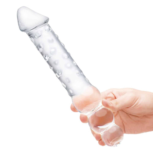 Gläs - Dildo en verre double extrémité avec perles anales image 1