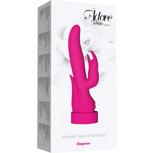 Cygne - Adore Petite Elegance- Dual Silicone Vibrator - Hot Pink