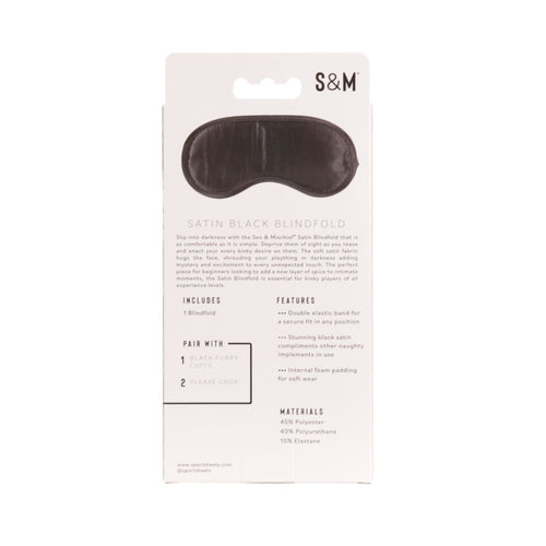 Feuillets de sport Sexe &amp; Détachement - Satin Blindfold - Noir image 2