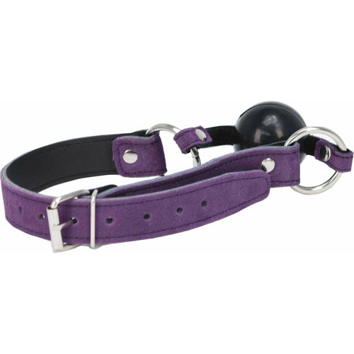 Peine Violet Suede Balle de Bondage Gag image 0