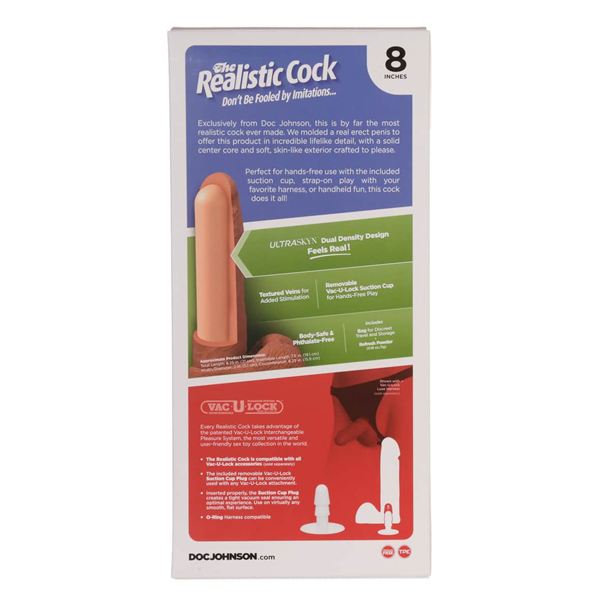 Doc Johnson The Original Realistic Cock - Flesh 8"