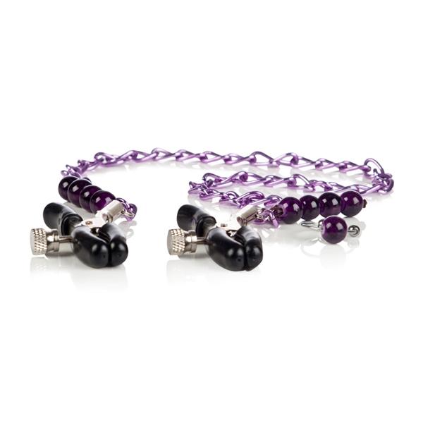 CalExotics® Pinces à mamelons à chaîne violette image 1