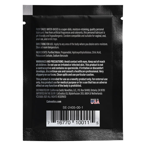 CalExotics® – Sauce de baise – Lubrifiant personnel à base d'eau – Sachet – 0,08 fl.oz/2.37ml