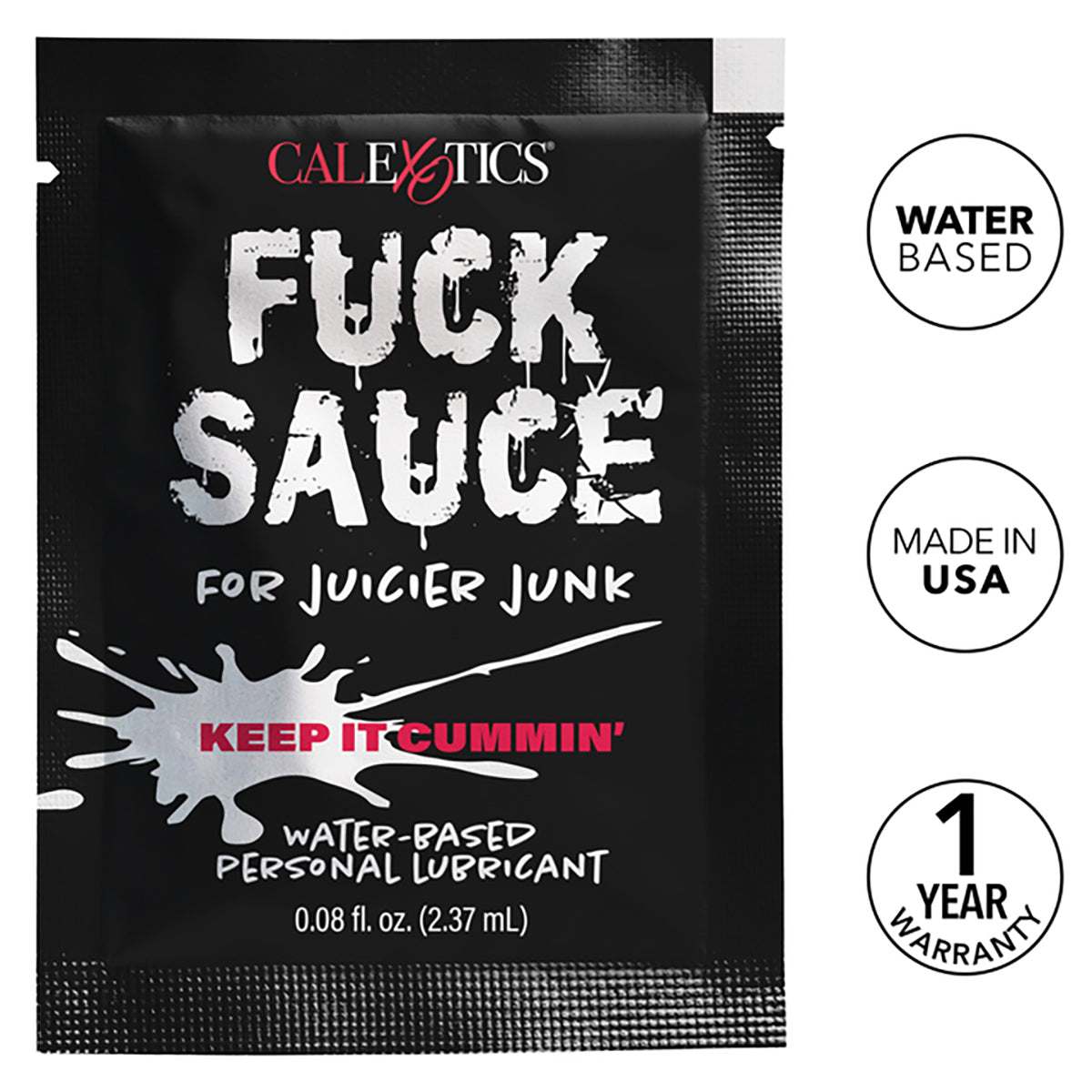 CalExotics® – Sauce de baise – Lubrifiant personnel à base d'eau – Sachet – 0,08 fl.oz/2.37ml