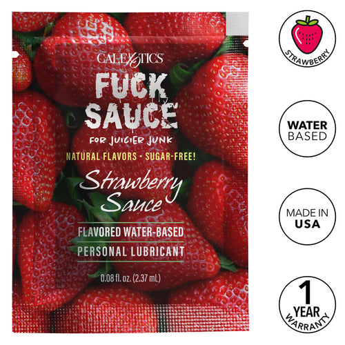 CalExotics® – Sauce à la baise – Lubrifiant personnel à base d'eau – Fraise – Sachet - 0.08 fl.oz/2.37ml