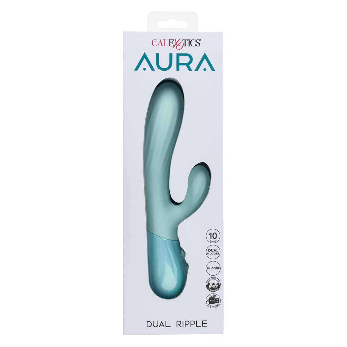 CalExotics® Aura Dual Vibe Ripple – Bleu clair