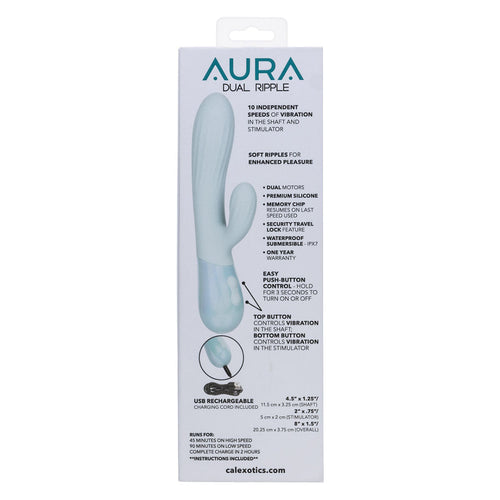 CalExotics® Aura Dual Vibe Ripple – Bleu clair