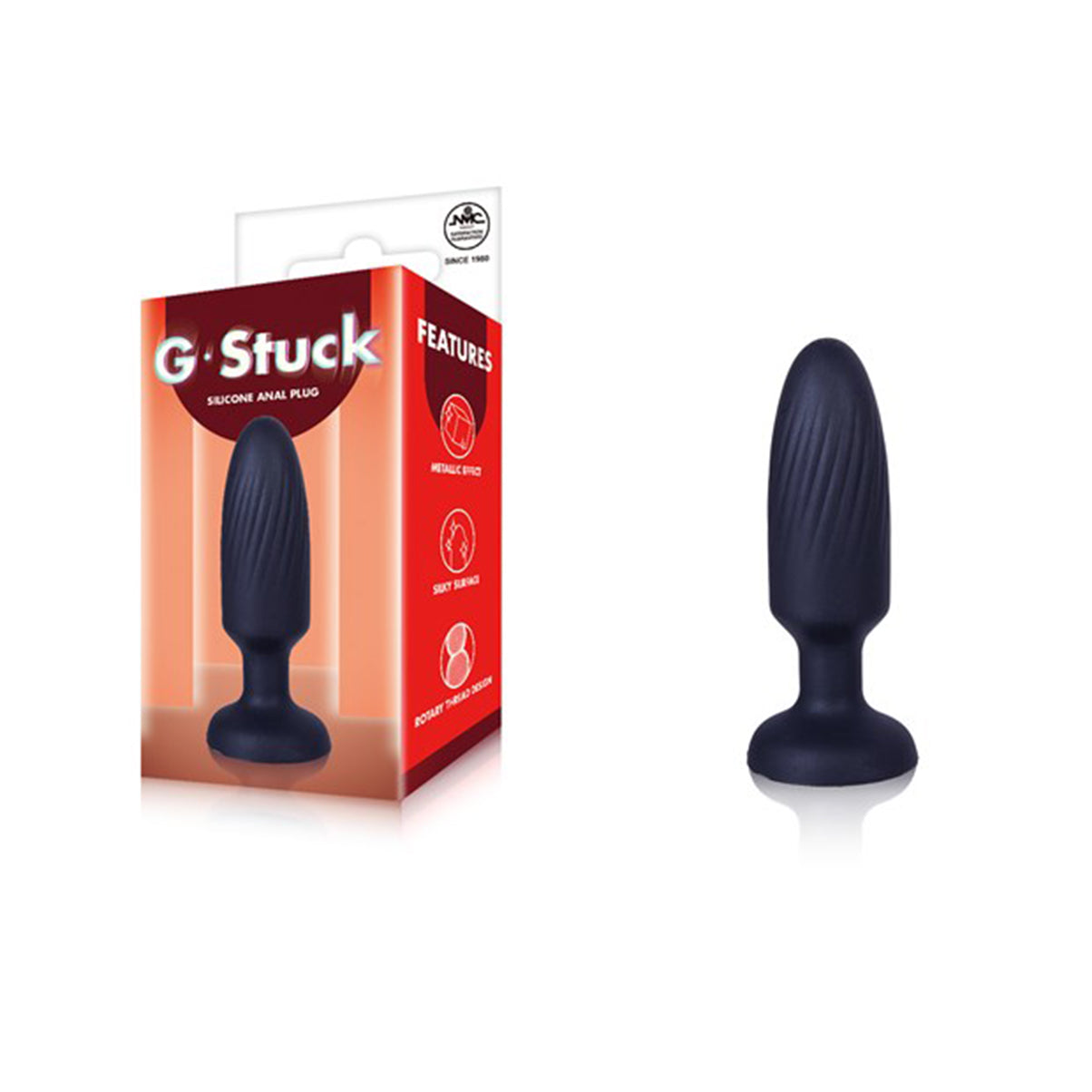NMC – G Stuck – Plug anal silicone – Noir métallisé