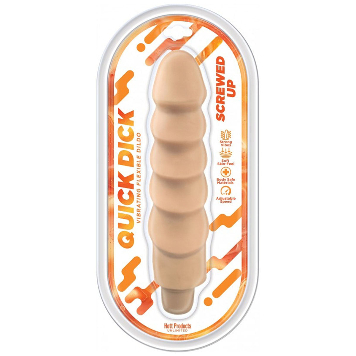 Dildo flexible vibrant rapide vissé Dick – Beige