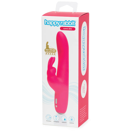 Happy Rabbit® - Vibrateur rechargeable mince courbe - rose