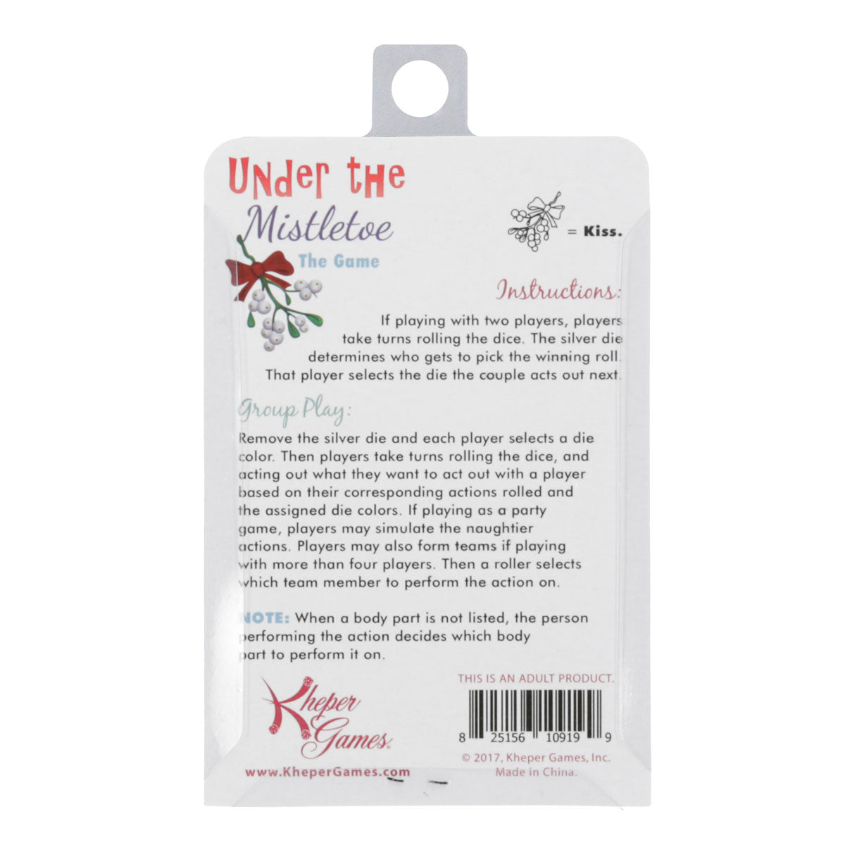 Sous le Mistletoe, les dés du jeu