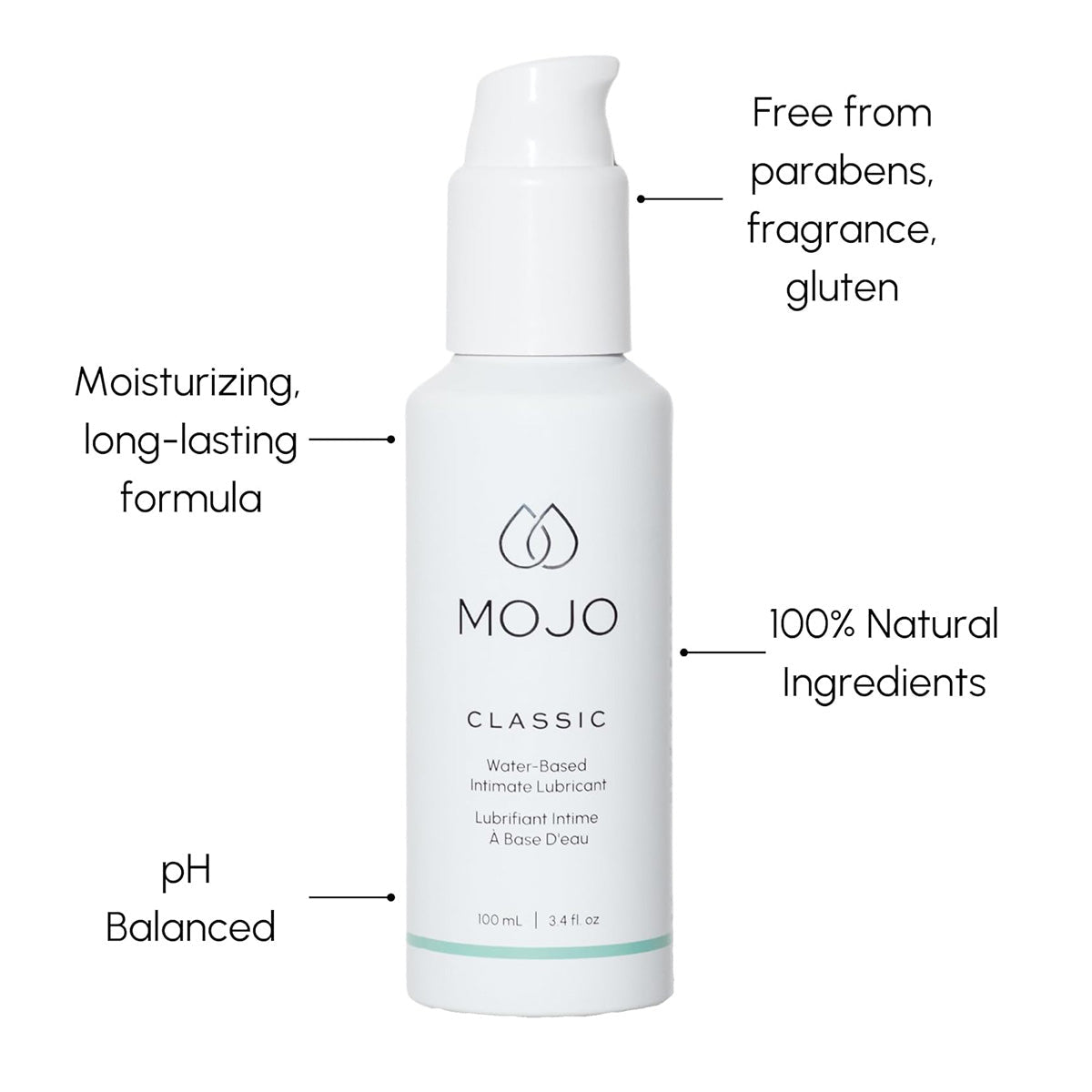 MJOO Lubrifiant intime classique à base d'eau – 100 ml/3,4 fl. oz.