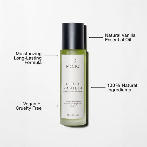 MJOO Huile de massage de couple de vanille sale – 100 ml/3.4 fl. oz.