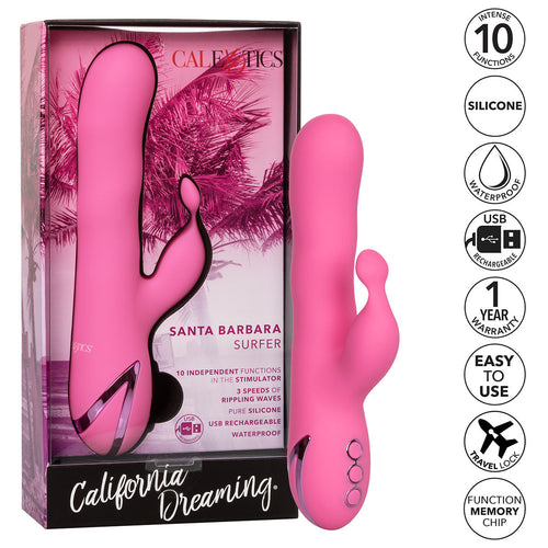 CalExotics® California Dreaming – Santa Barbara Surfer Dual Vibrator – Rose
