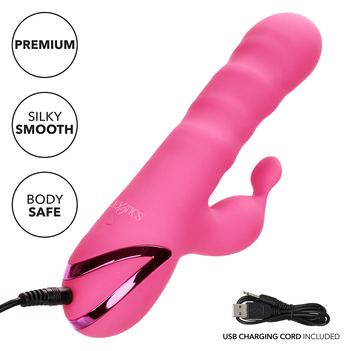 CalExotics® California Dreaming – Santa Barbara Surfer Dual Vibrator – Rose