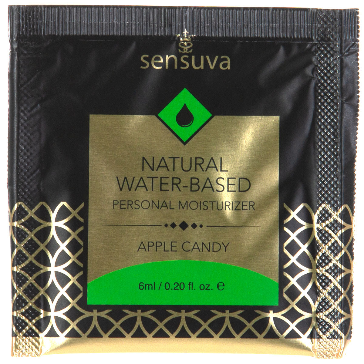 Sensuva Eau naturelle – Hydratant personnel aromatisé - 6ml/0,2 oz, boîte de pommes