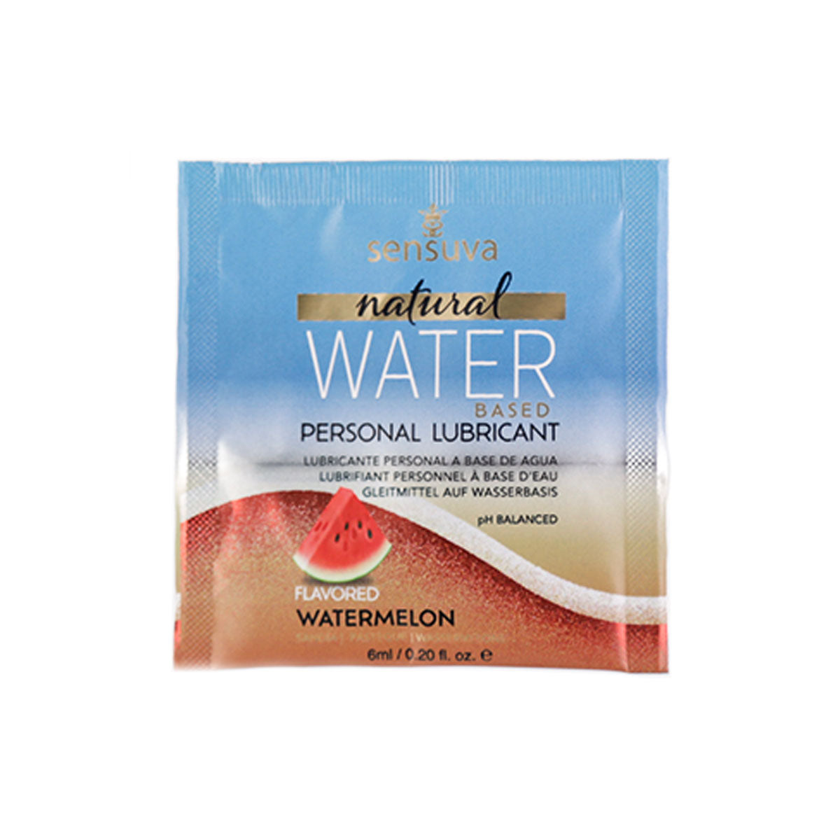 Sensuva à base d'eau naturelle – Hydratant personnel aromatisé - 6ml/0,2oz, pastèque