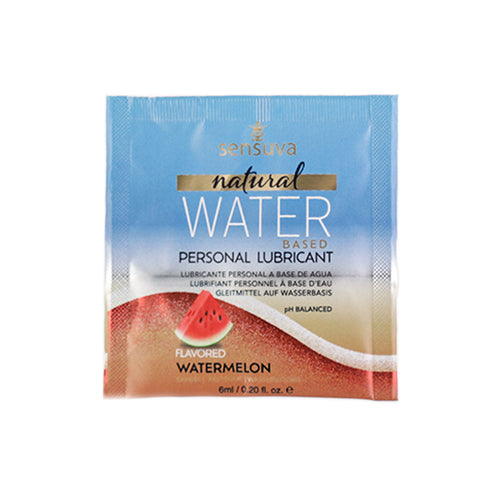 Sensuva à base d'eau naturelle – Hydratant personnel aromatisé - 6ml/0,2oz, pastèque