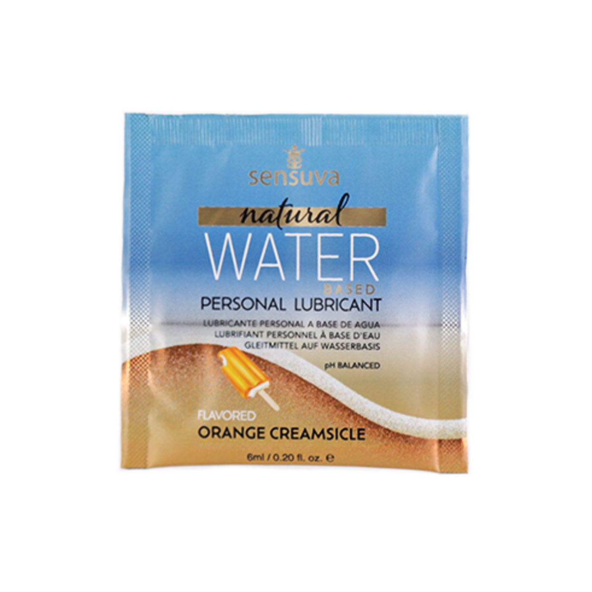 Sensuva à base d'eau naturelle – Hydratant personnel aromatisé - 6ml/0,2oz, crème orange