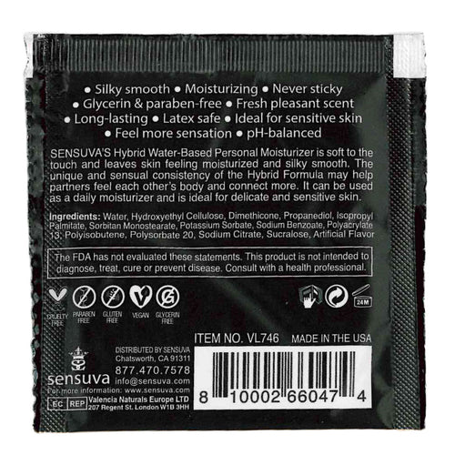 Sensuva – Formule Hybride Hydratant Personnel - Coton Candy - Foil 6ml/0,20 fl oz.
