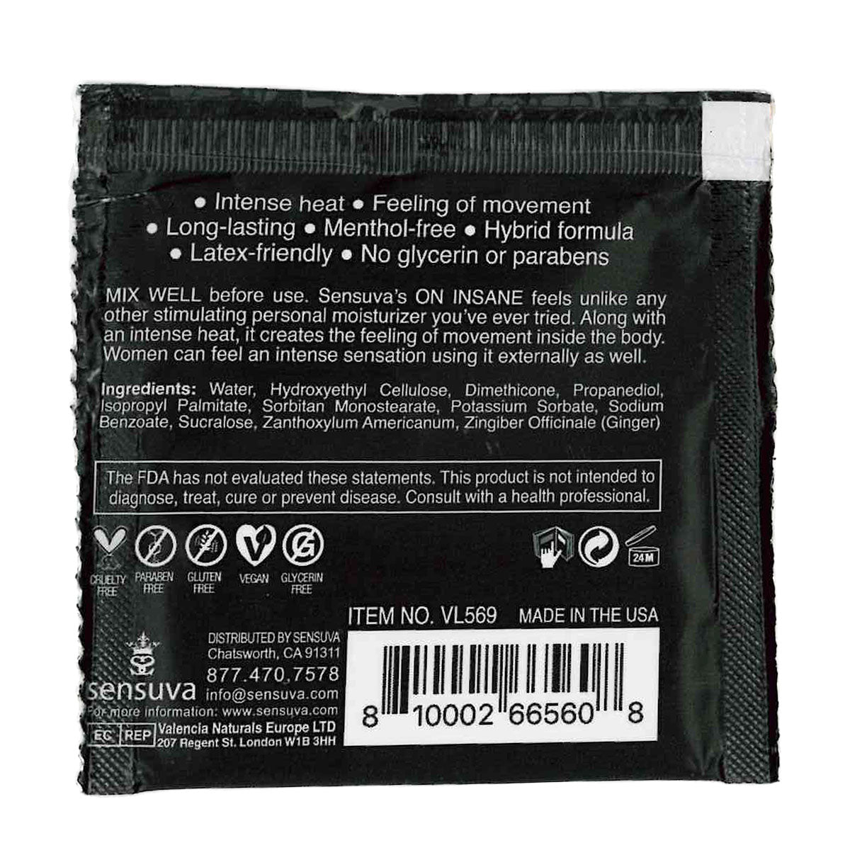 Sensuva – Ultra stimulant SUR INSANE - Cotton Candy - Foil 6ml/0,20 fl oz.
