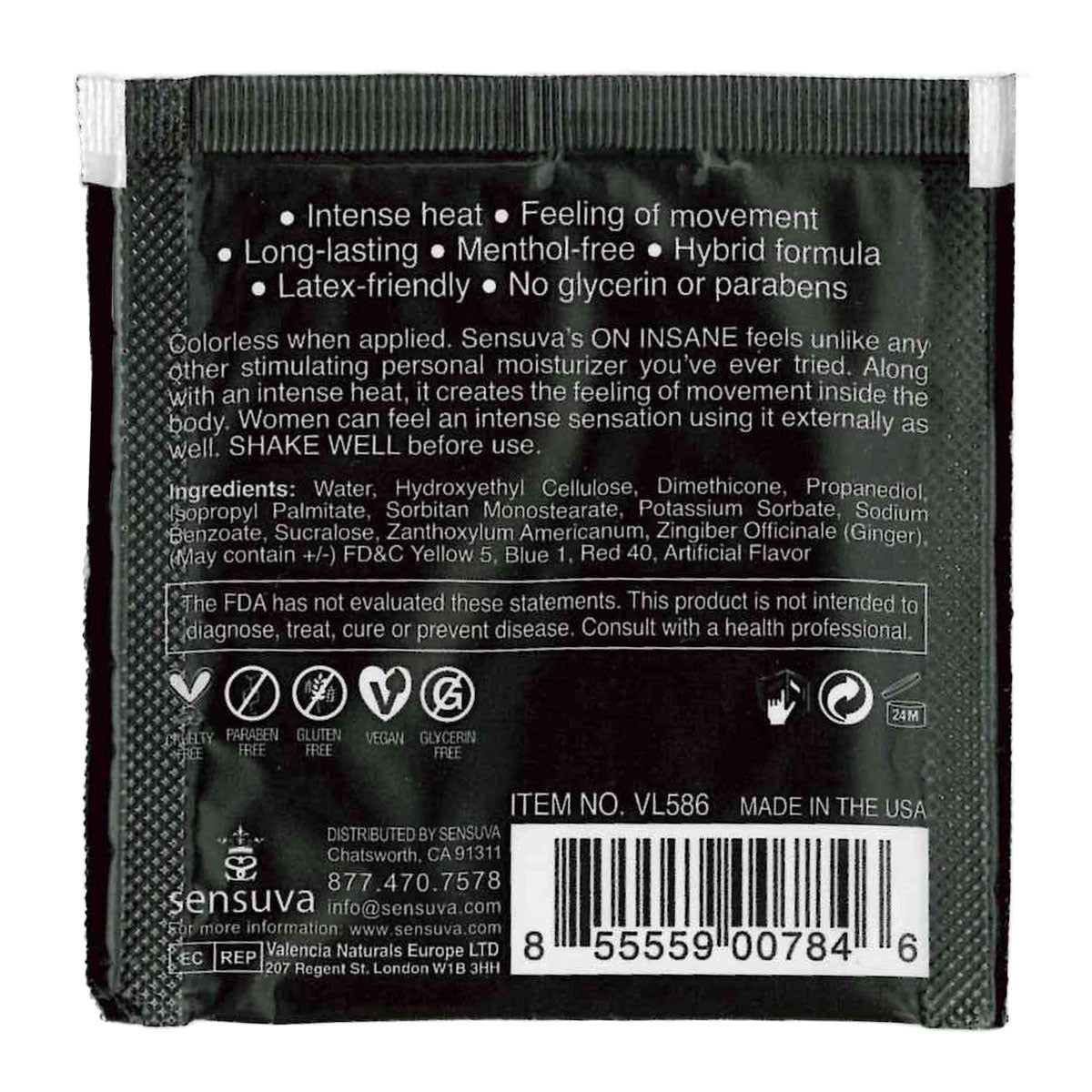 Sensuva – Ultra stimulant SUR INSANE - Pommes de caramel - Foil 6ml/0,20 fl oz.