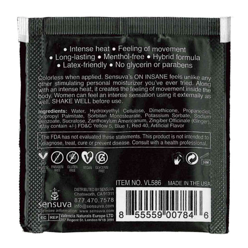 Sensuva – Ultra stimulant SUR INSANE - Pommes de caramel - Foil 6ml/0,20 fl oz.
