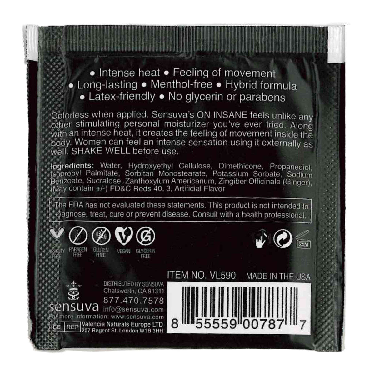 Sensuva – Ultra stimulant SUR L'INSANE - Pope de cerise - Foil 6ml/0,20 fl oz.