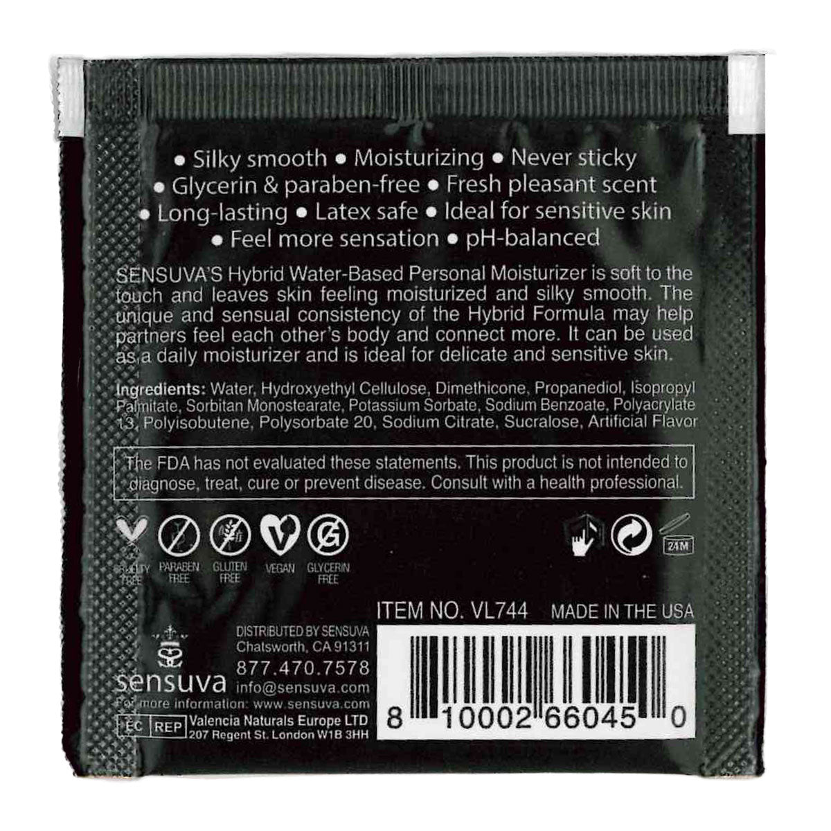 Sensuva – Formule Hybride Hydratant Personnel - Pommes Caramel - Foil 6ml/0,20 fl oz.