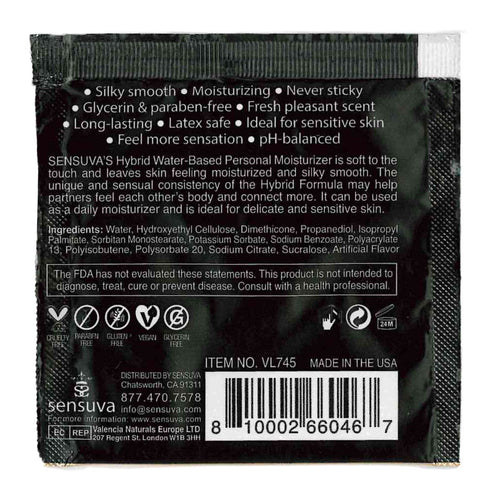 Sensuva – Formule Hybride Hydratant Personnel - Fraise - Foil 6ml/0,20 fl oz.