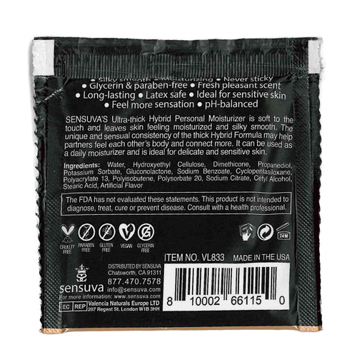 Sensuva – Formule Hybride Ultra-Thick Hybrid Hydratant Personnel – Muffin Blueberry - Foil 6ml/0,20 fl oz.