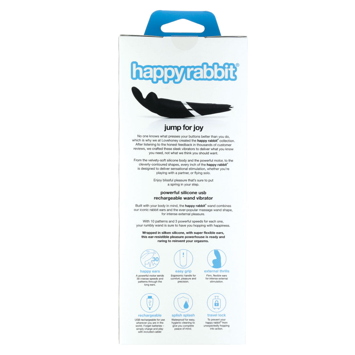 Joyeux lapin – Vibrateur de baguette - Noir